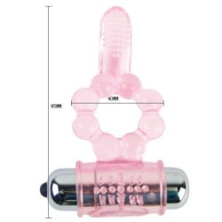 BAILE - ANELLO IN SILICONE 10 RITMI DI LINGUA CON VIBRAZIONE ROSA 2