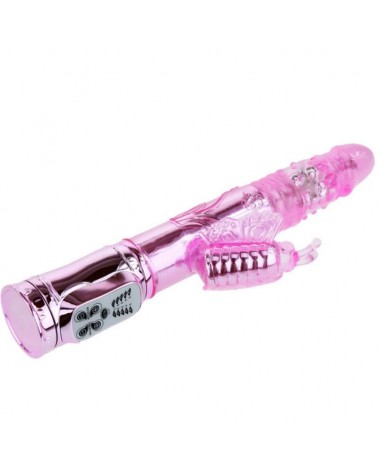 BAILE - VIBRATORE RICARICABILE CON ROTAZIONE E STIMOLATORE A FARFALLA PULSANTE