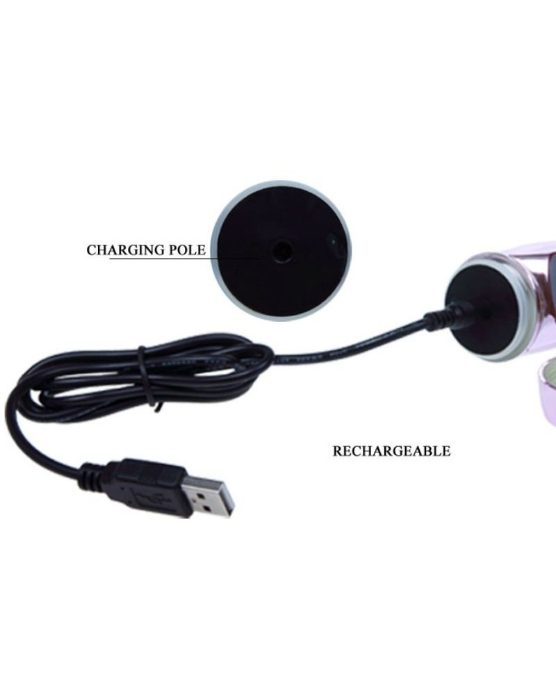 BAILE - VIBRATORE RICARICABILE CON ROTAZIONE E STIMOLATORE A FARFALLA PULSANTE