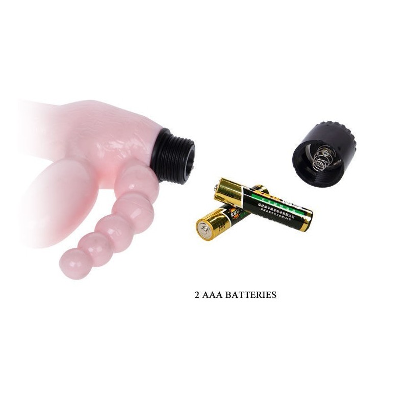 BAILE - IMBRAGATURA SENZA CORDA TPR CON VIBRAZIONE E STIMOLAZIONE ANALE 25.4 CM