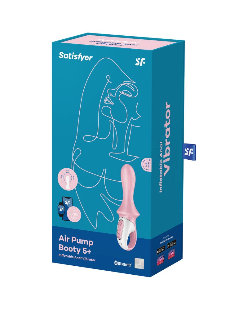 SATISFYER - VIBRATORE ANALE GONFIABILE AIR PUMP BOOTY 5+ ROSA