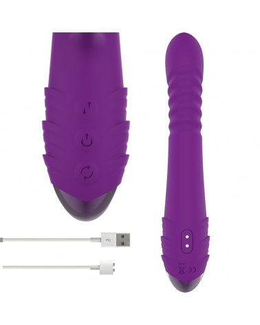 INTENSE - VIBRATORE MULTIFUNZIONE RICARICABILE IGGY UP  DOWN CON STIMOLATORE CLITORALE VIOLA