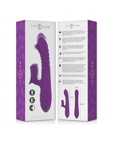 INTENSE - VIBRATORE MULTIFUNZIONE RICARICABILE IGGY UP  DOWN CON STIMOLATORE CLITORALE VIOLA