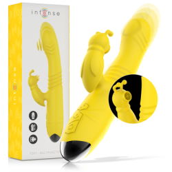INTENSE - VIBRATORE MULTIFUNZIONE TOKY UP  DOWN CON STIMOLATORE CLITORALE GIALLO 2