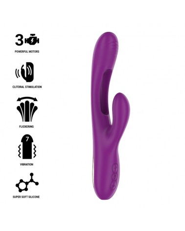 INTENSE - APOLO VIBRATORE MULTIFUNZIONE RICARICABILE 7 VIBRAZIONI CON LINGUA OSCILLANTE VIOLA