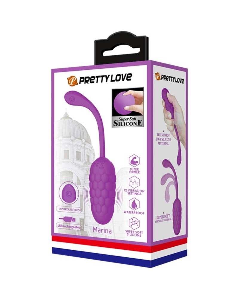 PRETTY LOVE - UOVO VIBRANTE CON TEXTURE MARINA RICARICABILE VIOLA