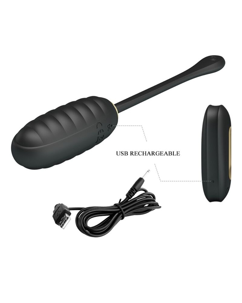 PRETTY LOVE - UOVO VIBRANTE RICARICABILE DOREEN LUXURY NERO