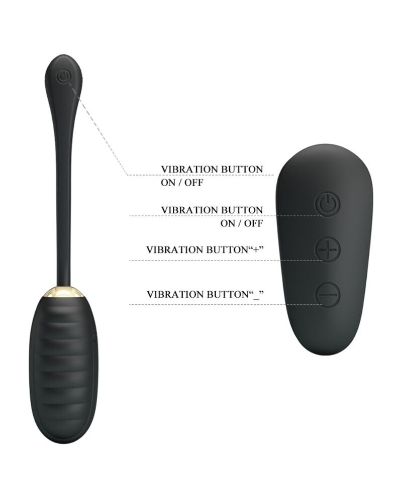 PRETTY LOVE - UOVO VIBRANTE RICARICABILE DOREEN LUXURY NERO