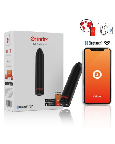 ONINDER - BERLIN VIBRATORE BULLET NERO 9 MODALITÀ 8,5 X 2 CM - APP GRATUITA