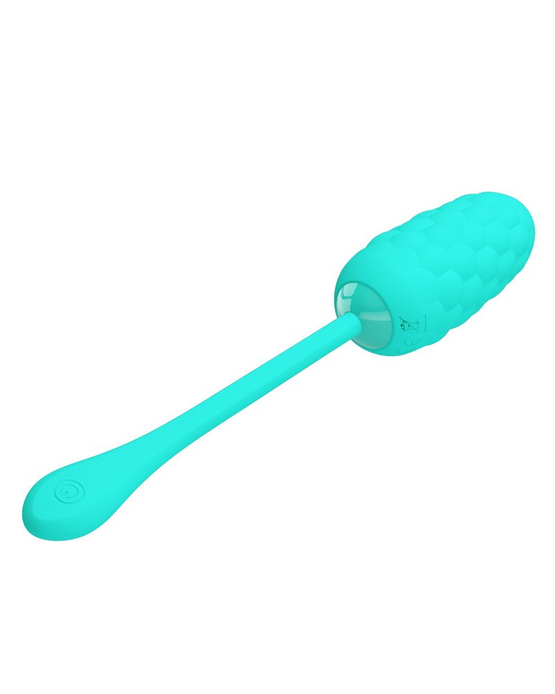 PRETTY LOVE - UOVO VIBRANTE CON TEXTURE MARINA RICARICABILE VERDE ACQUA