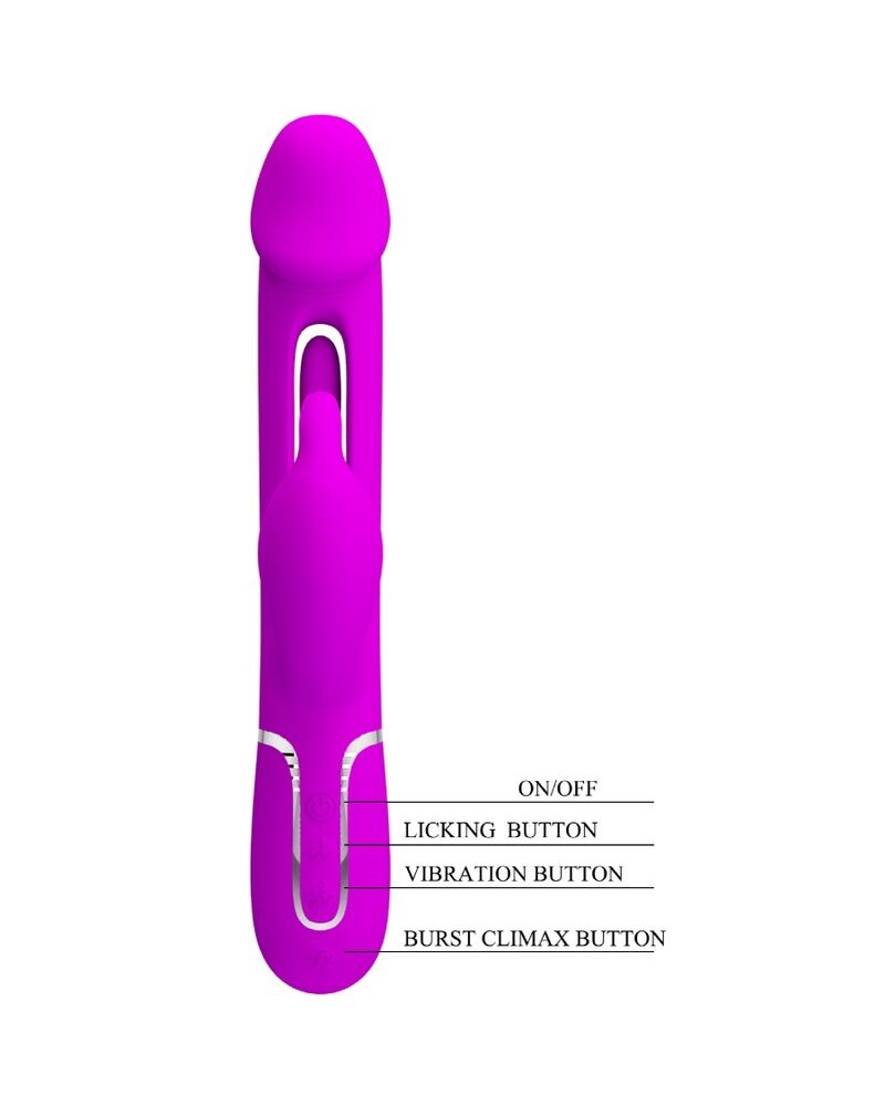 PRETTY LOVE - VIBRATORE DEJON RABBIT 3 IN 1 MULTIFUNZIONE FUCSIA