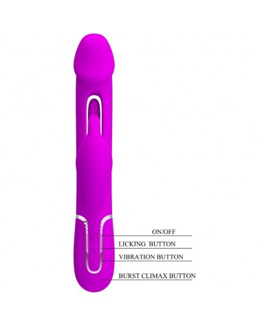 PRETTY LOVE - VIBRATORE DEJON RABBIT 3 IN 1 MULTIFUNZIONE FUCSIA