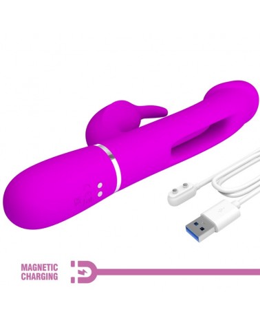 PRETTY LOVE - VIBRATORE DEJON RABBIT 3 IN 1 MULTIFUNZIONE FUCSIA