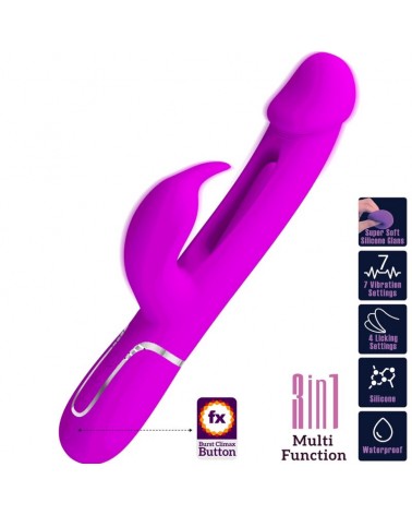PRETTY LOVE - VIBRATORE DEJON RABBIT 3 IN 1 MULTIFUNZIONE FUCSIA