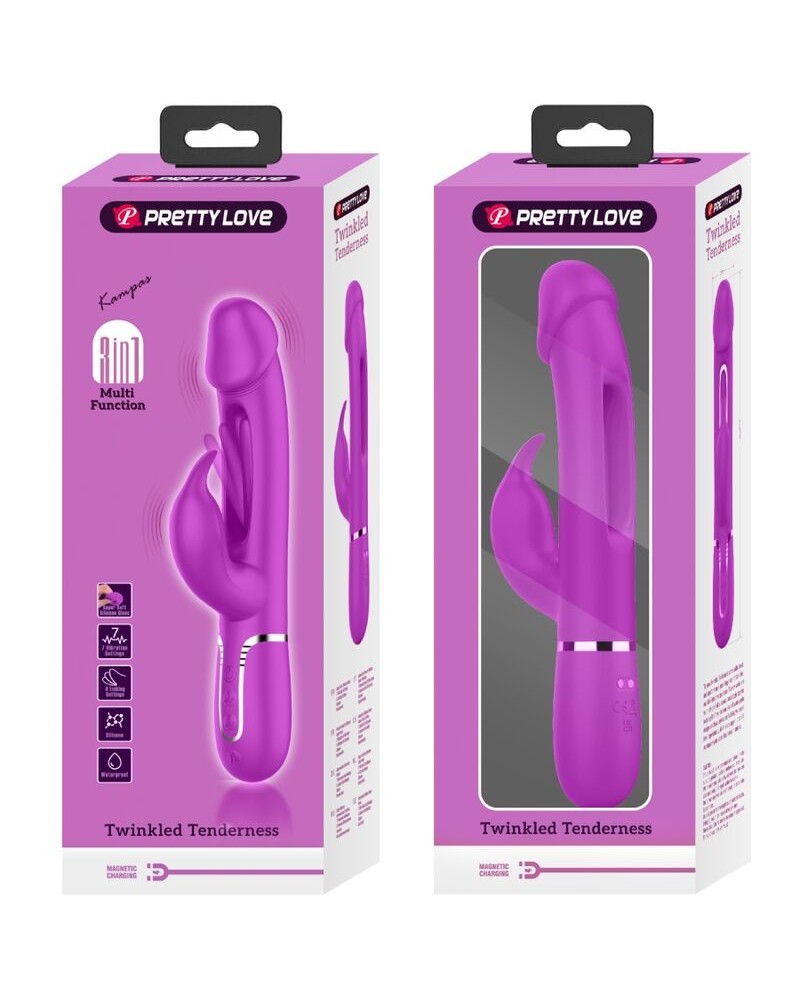 PRETTY LOVE - VIBRATORE DEJON RABBIT 3 IN 1 MULTIFUNZIONE FUCSIA
