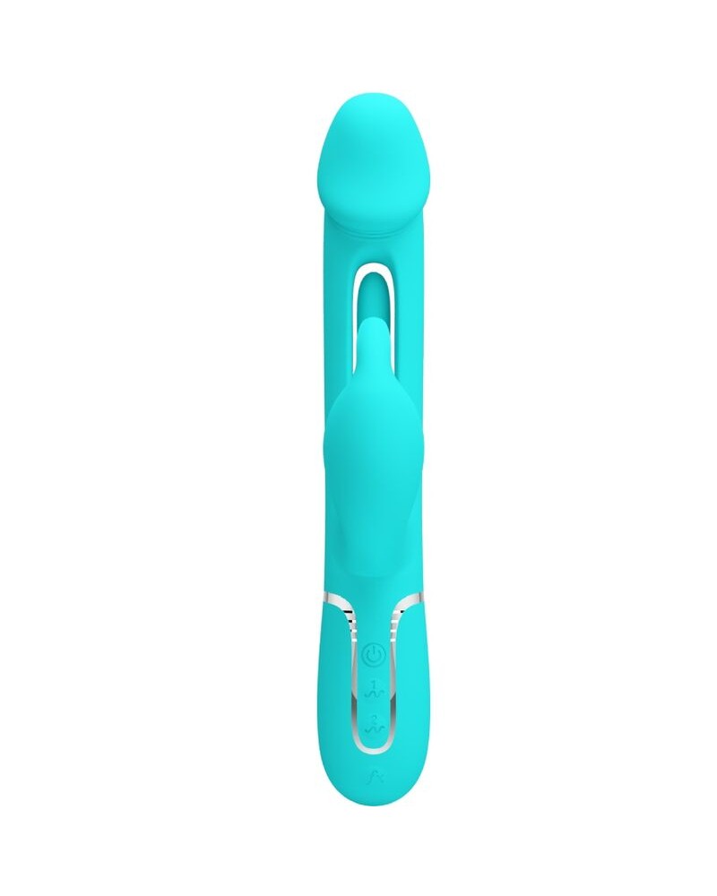 PRETTY LOVE - VIBRATORE DEJON RABBIT 3 IN 1 MULTIFUNZIONE VERDE ACQUA