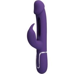 PRETTY LOVE - VIBRATORE MULTIFUNZIONE KAMPAS RABBIT 3 IN 1 CON LINGUA VIOLA 2