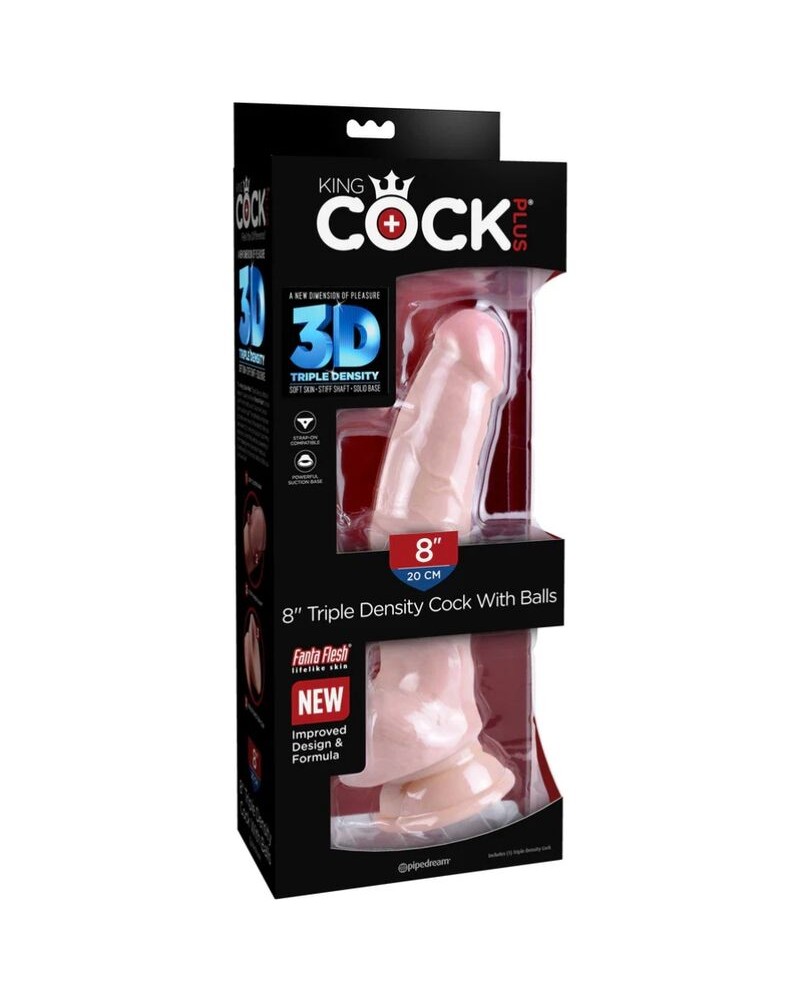 KING COCK - DILDO TRIPLA DENSIT 18.4 CM