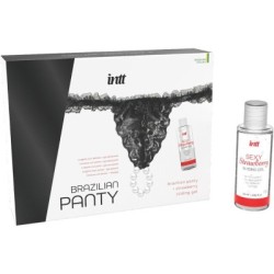 INTT RELEASES - SLIP NERO BRASILIANO CON PERLE E GEL LUBRIFICANTE 50 ML 2